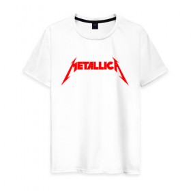Мужская футболка хлопок с принтом METALLICA RED LOGO в Екатеринбурге, 100% хлопок | прямой крой, круглый вырез горловины, длина до линии бедер, слегка спущенное плечо. | matters metallica | music | nothing else | rock | trash metal | группа | музыка | музыканты | рок | трэш металл