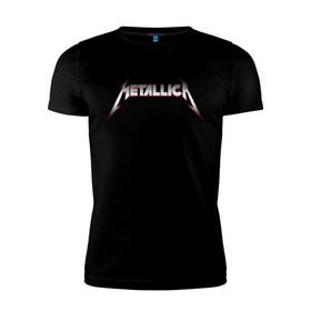 Мужская футболка премиум с принтом METALLICA METAL LOGO в Екатеринбурге, 92% хлопок, 8% лайкра | приталенный силуэт, круглый вырез ворота, длина до линии бедра, короткий рукав | matters metallica | music | nothing else | rock | trash metal | группа | музыка | музыканты | рок | трэш металл