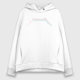 Женское худи Oversize хлопок с принтом METALLICA GLITCH LOGO в Екатеринбурге, френч-терри — 70% хлопок, 30% полиэстер. Мягкий теплый начес внутри —100% хлопок | боковые карманы, эластичные манжеты и нижняя кромка, капюшон на магнитной кнопке | matters metallica | music | nothing else | rock | trash metal | группа | музыка | музыканты | рок | трэш металл