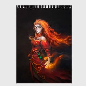 Скетчбук с принтом Lina (Dota2) в Екатеринбурге, 100% бумага
 | 48 листов, плотность листов — 100 г/м2, плотность картонной обложки — 250 г/м2. Листы скреплены сверху удобной пружинной спиралью | Тематика изображения на принте: dota | dota 2 | dota2 | game | games | lina | lina dota 2 | дота | дота 2 | игра | игры | лина