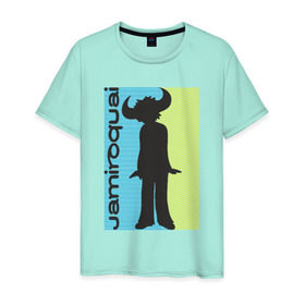 Мужская футболка хлопок с принтом Jamiroquai в Екатеринбурге, 100% хлопок | прямой крой, круглый вырез горловины, длина до линии бедер, слегка спущенное плечо. | британская | группа | джей кей | диско | современный ритм н блюз | стюарт зендер | тоби смит | фанк | эйсид джаз