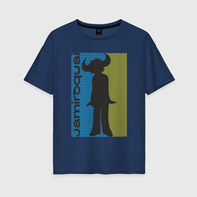 Женская футболка хлопок Oversize с принтом Jamiroquai в Екатеринбурге, 100% хлопок | свободный крой, круглый ворот, спущенный рукав, длина до линии бедер
 | британская | группа | джей кей | диско | современный ритм н блюз | стюарт зендер | тоби смит | фанк | эйсид джаз