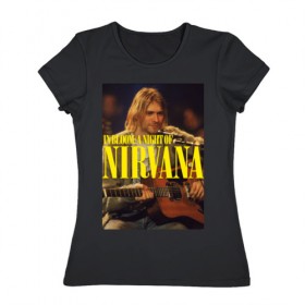 Женская футболка хлопок с принтом Kurt Cobain In Bloom в Екатеринбурге, 100% хлопок | прямой крой, круглый вырез горловины, длина до линии бедер, слегка спущенное плечо | kurt cobain | music | nirvana | rock | кобейн | курт | курт кобейн | музыка | нирвана | рок