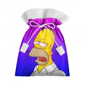Подарочный 3D мешок с принтом Уставший Гомер в Екатеринбурге, 100% полиэстер | Размер: 29*39 см | bart | gomer | simpson | simpsons | барт | гомер | лиза | симпсоны | усталость