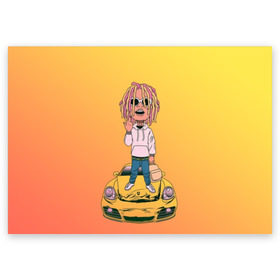 Поздравительная открытка с принтом Lil Pump - Flex Like Ouu в Екатеринбурге, 100% бумага | плотность бумаги 280 г/м2, матовая, на обратной стороне линовка и место для марки
 | flex like ouu | gucci | gucci gang | hip hop | lil | lil pump | pump | rap | trap | гучи | гучи гэнг | лил | лил памп | насос | памп | рэп | трэп | хип хоп