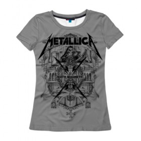 Женская футболка 3D с принтом Metallica в Екатеринбурге, 100% полиэфир ( синтетическое хлопкоподобное полотно) | прямой крой, круглый вырез горловины, длина до линии бедер | album | black | concert | heavy | kirk | metal | metallica | music | rock | tolls | джеймс хэтфилд | кирк хэмметт | клифф бёртон | ларс ульрих | метал | металлика | трэш