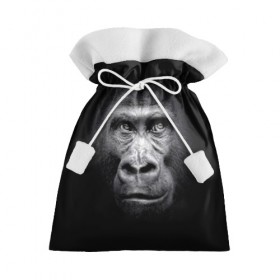 Подарочный 3D мешок с принтом Горилла в Екатеринбурге, 100% полиэстер | Размер: 29*39 см | animal | black | eyes | fauna | gorilla | gray | look | monkey | muzzle | primate | взгляд | глаза | горилла | животное | обезьяна | примат | серый | фауна | черный