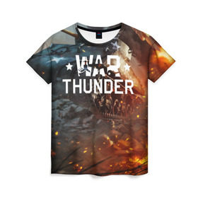 Женская футболка 3D с принтом war thunder (ник на спине) в Екатеринбурге, 100% полиэфир ( синтетическое хлопкоподобное полотно) | прямой крой, круглый вырез горловины, длина до линии бедер | war thunder | war thunder 2019 | war thunder лучшие | war thunder самолеты | war thunder танки | вар тандер | игра war thunder | купить футболку war thunder | футболки war thunder