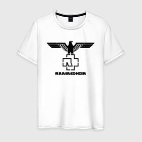 Мужская футболка хлопок с принтом RAMMSTEIN в Екатеринбурге, 100% хлопок | прямой крой, круглый вырез горловины, длина до линии бедер, слегка спущенное плечо. | metallica | music | rammstein | rock | металл | металлика | музыка | раммштайн | рок | рок группа