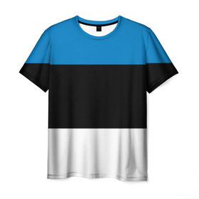 Мужская футболка 3D с принтом Эстония. Флаг. в Екатеринбурге, 100% полиэфир | прямой крой, круглый вырез горловины, длина до линии бедер | балтии | государство | прибалтика | республика | снг | ссср | страна | страны | эстония