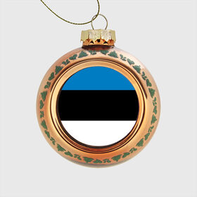 Стеклянный ёлочный шар с принтом Эстония. Флаг. в Екатеринбурге, Стекло | Диаметр: 80 мм | балтии | государство | прибалтика | республика | снг | ссср | страна | страны | эстония