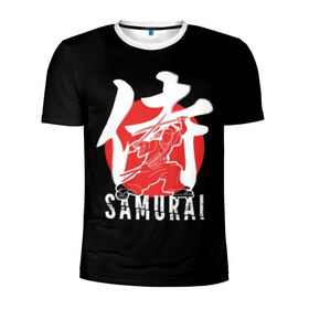 Мужская футболка 3D спортивная с принтом Samurai в Екатеринбурге, 100% полиэстер с улучшенными характеристиками | приталенный силуэт, круглая горловина, широкие плечи, сужается к линии бедра | black | dangerous | hieroglyph | japan | kimono | man | red | samurai | slogan | sun | sword | text | warrior | white | белый | воин | иероглиф | кимоно | красный | меч | мужчина | опасный | самурай | слоган | солнце | текст | черный | япония