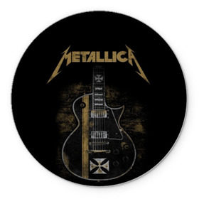 Коврик для мышки круглый с принтом Metallica в Екатеринбурге, резина и полиэстер | круглая форма, изображение наносится на всю лицевую часть | album | black | concert | heavy | kirk | metal | metallica | music | rock | tolls | джеймс хэтфилд | кирк хэмметт | клифф бёртон | ларс ульрих | метал | металлика | трэш