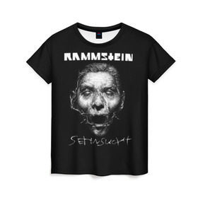 Женская футболка 3D с принтом Rammstein в Екатеринбурге, 100% полиэфир ( синтетическое хлопкоподобное полотно) | прямой крой, круглый вырез горловины, длина до линии бедер | du hast | heavy | herzeleid | metal | mutter | rammstein | reise | rosenrot | sehnsucht | till lindemann | группа | метал | рамштайн | рок | тилль линдеманн | хард