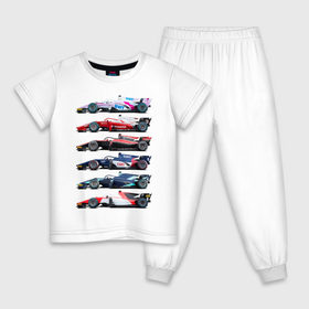Детская пижама хлопок с принтом F1 Болиды в Екатеринбурге, 100% хлопок |  брюки и футболка прямого кроя, без карманов, на брюках мягкая резинка на поясе и по низу штанин
 | f1 | f2 | авто | болид | болиды | гонки | формула 1