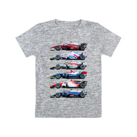 Детская футболка хлопок с принтом F1 Болиды 2 в Екатеринбурге, 100% хлопок | круглый вырез горловины, полуприлегающий силуэт, длина до линии бедер | f1 | f2 | авто | болид | болиды | гонки | формула 1