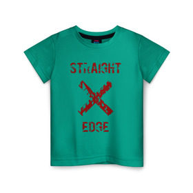 Детская футболка хлопок с принтом Straight edge в Екатеринбурге, 100% хлопок | круглый вырез горловины, полуприлегающий силуэт, длина до линии бедер | straight edge | sxe | острая грань | схе