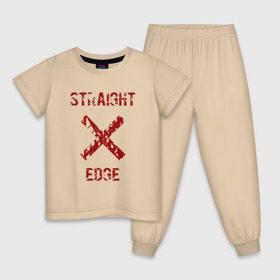 Детская пижама хлопок с принтом Straight edge в Екатеринбурге, 100% хлопок |  брюки и футболка прямого кроя, без карманов, на брюках мягкая резинка на поясе и по низу штанин
 | straight edge | sxe | острая грань | схе