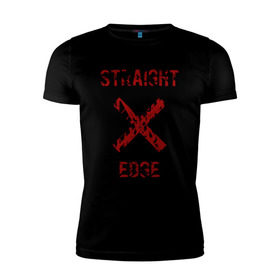 Мужская футболка премиум с принтом Straight edge в Екатеринбурге, 92% хлопок, 8% лайкра | приталенный силуэт, круглый вырез ворота, длина до линии бедра, короткий рукав | straight edge | sxe | острая грань | схе