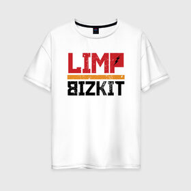 Женская футболка хлопок Oversize с принтом Limp Bizkit в Екатеринбурге, 100% хлопок | свободный крой, круглый ворот, спущенный рукав, длина до линии бедер
 | dj lethal | американская | группа | джон отто | ню метал | рок | рэп | уэс борланд | фред дёрст