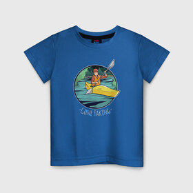 Детская футболка хлопок с принтом Байдарка в Екатеринбурге, 100% хлопок | круглый вырез горловины, полуприлегающий силуэт, длина до линии бедер | байдарка | водный спорт | каякинг