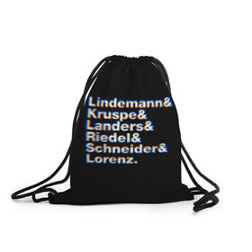Рюкзак-мешок 3D с принтом Rammstein в Екатеринбурге, 100% полиэстер | плотность ткани — 200 г/м2, размер — 35 х 45 см; лямки — толстые шнурки, застежка на шнуровке, без карманов и подкладки | rammstein | till lindemann | берлин | германия | металл | музыка | рамштайн | тилль линдеманн
