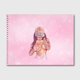Альбом для рисования с принтом Sexy girl в Екатеринбурге, 100% бумага
 | матовая бумага, плотность 200 мг. | девушка | летняя | тату | татуировки | тело | тянка