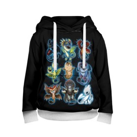 Детская толстовка 3D с принтом Как приручить дракона в Екатеринбурге, 100% полиэстер | двухслойный капюшон со шнурком для регулировки, мягкие манжеты на рукавах и по низу толстовки, спереди карман-кенгуру с мягким внутренним слоем | Тематика изображения на принте: dragon | how | to train | your | астрид | беззубик | викинги | всадник | гриммель | дневная | дракон | иккинг | как | ночная | олух | приручить | фурия | фэнтези