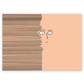 Поздравительная открытка с принтом Сайтама в Екатеринбурге, 100% бумага | плотность бумаги 280 г/м2, матовая, на обратной стороне линовка и место для марки
 | Тематика изображения на принте: one punch man | saitama | аниме | ванпанчмен | сайтама