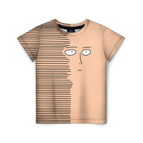 Детская футболка 3D с принтом Сайтама в Екатеринбурге, 100% гипоаллергенный полиэфир | прямой крой, круглый вырез горловины, длина до линии бедер, чуть спущенное плечо, ткань немного тянется | Тематика изображения на принте: one punch man | saitama | аниме | ванпанчмен | сайтама