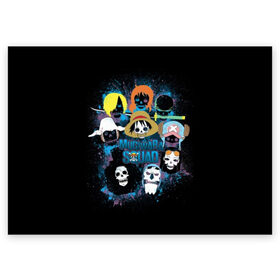 Поздравительная открытка с принтом One Piece в Екатеринбурге, 100% бумага | плотность бумаги 280 г/м2, матовая, на обратной стороне линовка и место для марки
 | Тематика изображения на принте: anime | joy boy | kaido | luffy | manga | one piece | supernova | theory | zoro | большой куш | ван | луффи | манга | манки д | мульт | пираты | пис | рыжий | сёнэн | сериал | шанкс