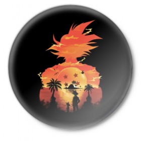 Значок с принтом Dragon Ball Illusion в Екатеринбурге,  металл | круглая форма, металлическая застежка в виде булавки | anime | ball z | dragon | meme | tokyo | акира | аниме | дракона | драконий | жемчуг | зет | иероглиф | манга | ниндзя | стиль | торияма | фентези | япония