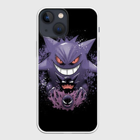 Чехол для iPhone 13 mini с принтом Pokemon Gengar Rubber в Екатеринбурге,  |  | battle | drawing | entei | go | legendary | lugia | metagross | nintendo | pikachu | pokemon | raikou | squirtle | zapdos | брок | бульбазавр | мисти | монстр | пикачу | покемон | эш