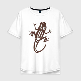 Мужская футболка хлопок Oversize с принтом Geko в Екатеринбурге, 100% хлопок | свободный крой, круглый ворот, “спинка” длиннее передней части | гекон | динозавры | дракон | животные | лягушки | ящер | ящерица