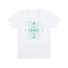 Детская футболка хлопок с принтом Мужество сакрала в Екатеринбурге, 100% хлопок | круглый вырез горловины, полуприлегающий силуэт, длина до линии бедер | fractal | sacral | сакрал | сакральная геометрия | тетрайдер | треугольник | узоры | фракталы