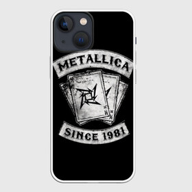 Чехол для iPhone 13 mini с принтом Metallica в Екатеринбурге,  |  | album | black | concert | heavy | kirk | metal | metallica | music | rock | tolls | джеймс хэтфилд | кирк хэмметт | клифф бёртон | ларс ульрих | метал | металлика | трэш