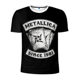 Мужская футболка 3D спортивная с принтом Metallica в Екатеринбурге, 100% полиэстер с улучшенными характеристиками | приталенный силуэт, круглая горловина, широкие плечи, сужается к линии бедра | album | black | concert | heavy | kirk | metal | metallica | music | rock | tolls | джеймс хэтфилд | кирк хэмметт | клифф бёртон | ларс ульрих | метал | металлика | трэш