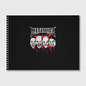 Альбом для рисования с принтом Metallica в Екатеринбурге, 100% бумага
 | матовая бумага, плотность 200 мг. | album | black | concert | heavy | kirk | metal | metallica | music | rock | tolls | джеймс хэтфилд | кирк хэмметт | клифф бёртон | ларс ульрих | метал | металлика | трэш