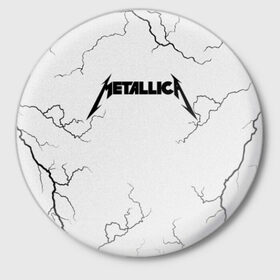 Значок с принтом METALLICA в Екатеринбурге,  металл | круглая форма, металлическая застежка в виде булавки | matters metallica | music | nothing else | rock | trash metal | группа | музыка | музыканты | рок | трэш металл