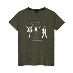 Женская футболка хлопок с принтом Майкл Джексон в Екатеринбурге, 100% хлопок | прямой крой, круглый вырез горловины, длина до линии бедер, слегка спущенное плечо | автор песен | актёр | американский певец | аранжировщик | музыка | музыкальный продюсер | поп | сценарист | танцор | филантроп | хореограф