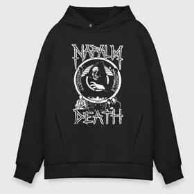 Мужское худи Oversize хлопок с принтом Napalm Death в Екатеринбурге, френч-терри — 70% хлопок, 30% полиэстер. Мягкий теплый начес внутри —100% хлопок | боковые карманы, эластичные манжеты и нижняя кромка, капюшон на магнитной кнопке | Тематика изображения на принте: британская | грайндкор | грайндкор группа | дэт метал | краст панк | марк гринуэй | митч харрис | шэйн эмбери