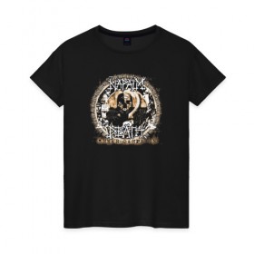 Женская футболка хлопок с принтом Napalm Death в Екатеринбурге, 100% хлопок | прямой крой, круглый вырез горловины, длина до линии бедер, слегка спущенное плечо | британская | грайндкор | грайндкор группа | дэт метал | краст панк | марк гринуэй | митч харрис | шэйн эмбери