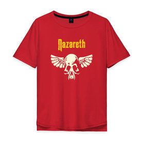 Мужская футболка хлопок Oversize с принтом Nazareth в Екатеринбурге, 100% хлопок | свободный крой, круглый ворот, “спинка” длиннее передней части | маккаферти | мэнни чарлтон | рок группа | уильям дэниел | шотландская
