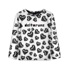 Детский лонгслив 3D с принтом DELTARUNE в Екатеринбурге, 100% полиэстер | длинные рукава, круглый вырез горловины, полуприлегающий силуэт
 | Тематика изображения на принте: delta r | delta rune | deltarune | deltarune 2 | deltarune сердце. | дельта | дельта руна