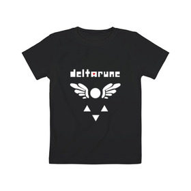 Детская футболка хлопок с принтом DELTARUNE в Екатеринбурге, 100% хлопок | круглый вырез горловины, полуприлегающий силуэт, длина до линии бедер | Тематика изображения на принте: delta r | delta rune | deltarune | deltarune 2 | deltarune сердце | дельта | дельта руна | дельтаран.
