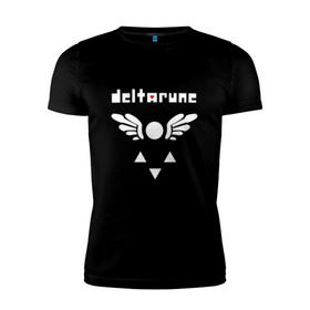 Мужская футболка премиум с принтом DELTARUNE в Екатеринбурге, 92% хлопок, 8% лайкра | приталенный силуэт, круглый вырез ворота, длина до линии бедра, короткий рукав | delta r | delta rune | deltarune | deltarune 2 | deltarune сердце | дельта | дельта руна | дельтаран.