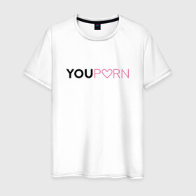 Мужская футболка хлопок с принтом YouPorn в Екатеринбурге, 100% хлопок | прямой крой, круглый вырез горловины, длина до линии бедер, слегка спущенное плечо. | brazzers | you | браззерс | сайт