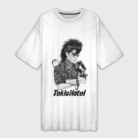 Платье-футболка 3D с принтом Tokio Hotel в Екатеринбурге,  |  | hotel | island | tokio | tokio hotel | альтернативный | билл каулитц | георг листинг | группа | густав шефер | отель | пауэр | поп | рок | синти | синтипоп | токийский | токио | том каулитц | хотель