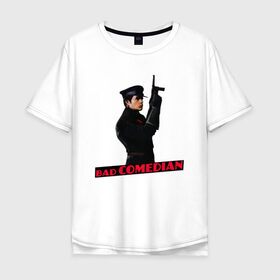 Мужская футболка хлопок Oversize с принтом BadComedian в Екатеринбурге, 100% хлопок | свободный крой, круглый ворот, “спинка” длиннее передней части | bad | bad comedian | badcomedian | badcomedian youtube | comedian | блогер | бэд | бэд комедиан | бэдкомедиан | бэдкомедиан ютуб