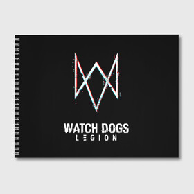 Альбом для рисования с принтом WATCH DOGS LEGION в Екатеринбурге, 100% бумага
 | матовая бумага, плотность 200 мг. | action | bag | ct os | ded sec | fox | game | hacker | legion | watch dogs | watch dogs 2 | watch dogs legion | знак лиса | игра | компьютерная игра | легион | рюкзак | хакер